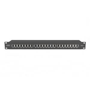 DIGITUS Patchpanel 1HE 24-Port Cat6a geschirmt black