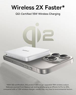Baseus Powerbank Wireless 22.5W 10000mAh 15W Qi2 Airpow  White