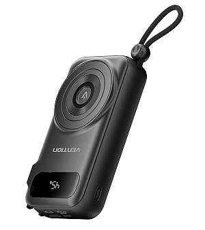 Vention Powerbank Wireless+Travel Charger 6in1 10000mAh Black FHXB0