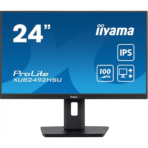 60.5cm/24 (1920x1080) iiyama ProLite XUB2492HSU-B6 FHD IPS 100Hz 4ms 16:9 HDMI DP 4xUSB LS Black