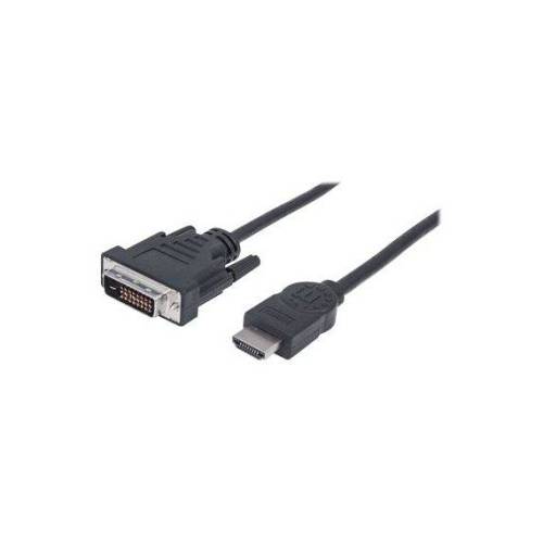 HDMI Cable, 1x HDMI Male - 1x DVI-D 24+1 Male, Dual Link, Black, 1.8m