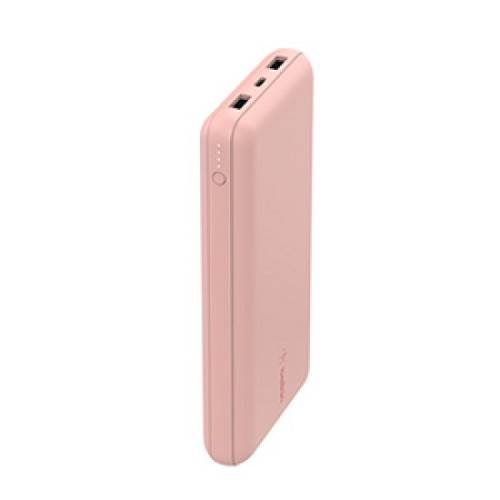 20K POWER BANK, USB-A & C 15W, ROSE GOLD