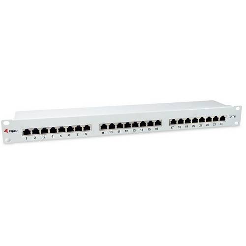 Equip Patchpanel 24x RJ45 Cat6 19 FTP 1HE ISO/IEC hellgrau