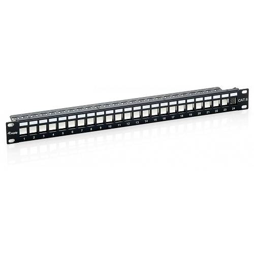 Equip Patchpanel 24x Cat6 19 FTP 1HE Keystone Montage sw