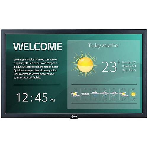 LG 22SM3G-B Signage Display SM3 Series 54.61cm 22Zoll IPS FHD 250cd/m2 16/7 webOS Speaker wifi