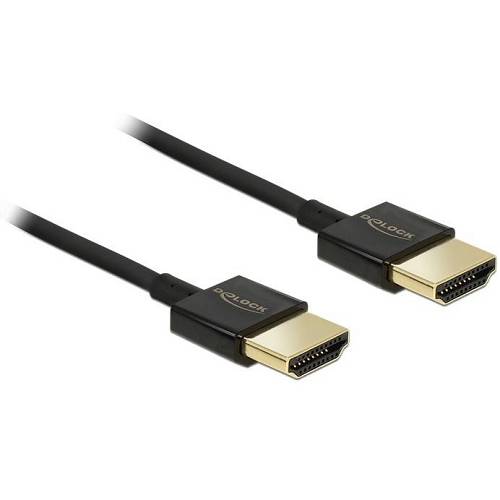 DELOCK Kabel High Speed HDMI mit Ethernet - HDMI-A Stecker > HDMI-A Stecker 3D 4K 1 m Slim Premium