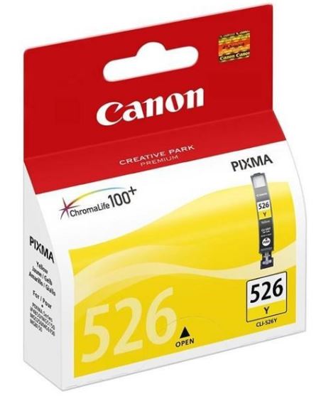 Canon Ink Cartridge Cli-526 Yellow For Ip 4850, 4950, MG5150, MG5250, MG6150, MG8150, MX885, MG6250, MX715