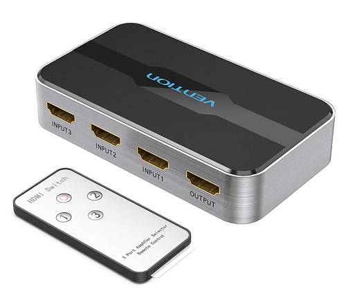 Vention HDMI Switch 3-Port 4K 2.0 w/Remote Control AFOH0