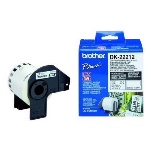 TZ-315 Durable Film Tape - Wide - Black Print on White - 62mm x 15.24m