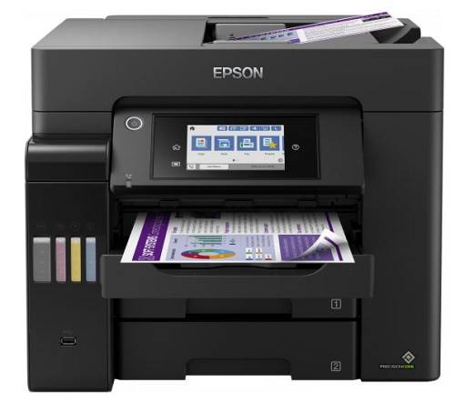Epson Printer All In One Inkjet Color Business Its L6570 A4 Eco Tank, Print, Scan, Copy, Fax, 32PPM (B), 32PPM (C), 4.800 X 2.400 Dpi, Duplex, Adf 50P, USB, Wifi, Lan