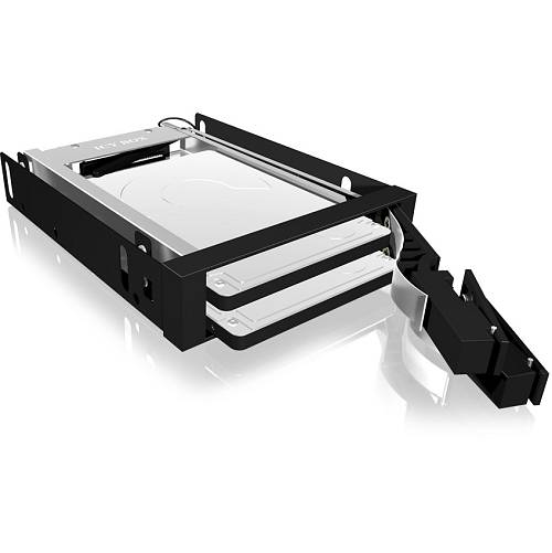 Wechselrahmen. 2xSATA 2.5 zu 2xSATA Host. trägerlos. für 3.5 Schacht ICY BOX