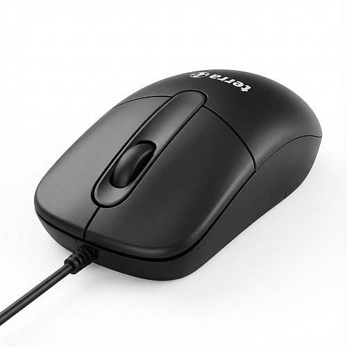 Wortmann TERRA Mouse 1500 Corded USB black 3 Tasten. symmetrisch. mit Kabel. 1.80 m