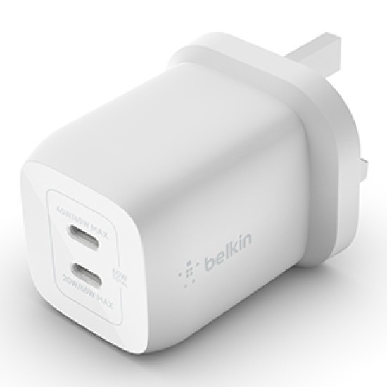 65W DUAL USB-C GAN WALL CHARGER WITH PPS, WH