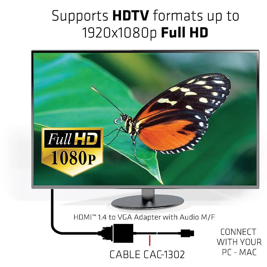 Club3D Adapter HDMI 1.4 > VGA (mit Audio) St/Bu retail