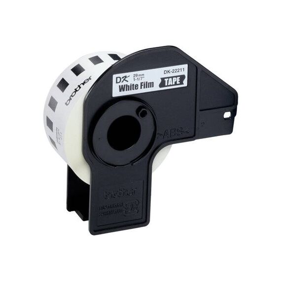 Durable Film Tape - Medium Width - Black Print on White - 29mm x 15.24m