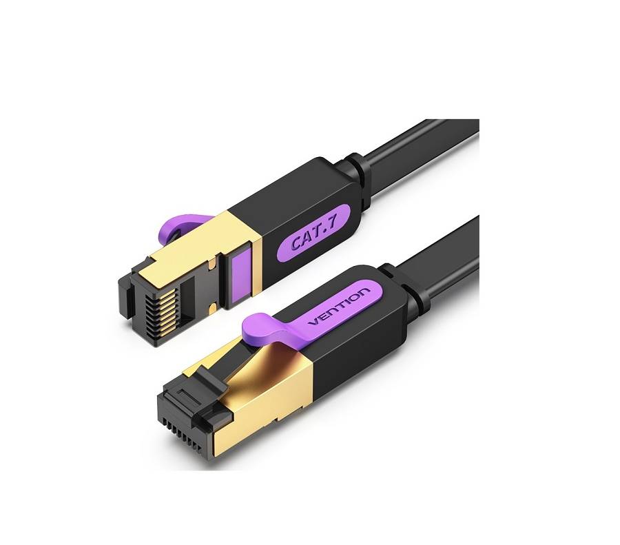 Vention NETWORK Cable CAT7 Flat 20.0m Black ICABQ