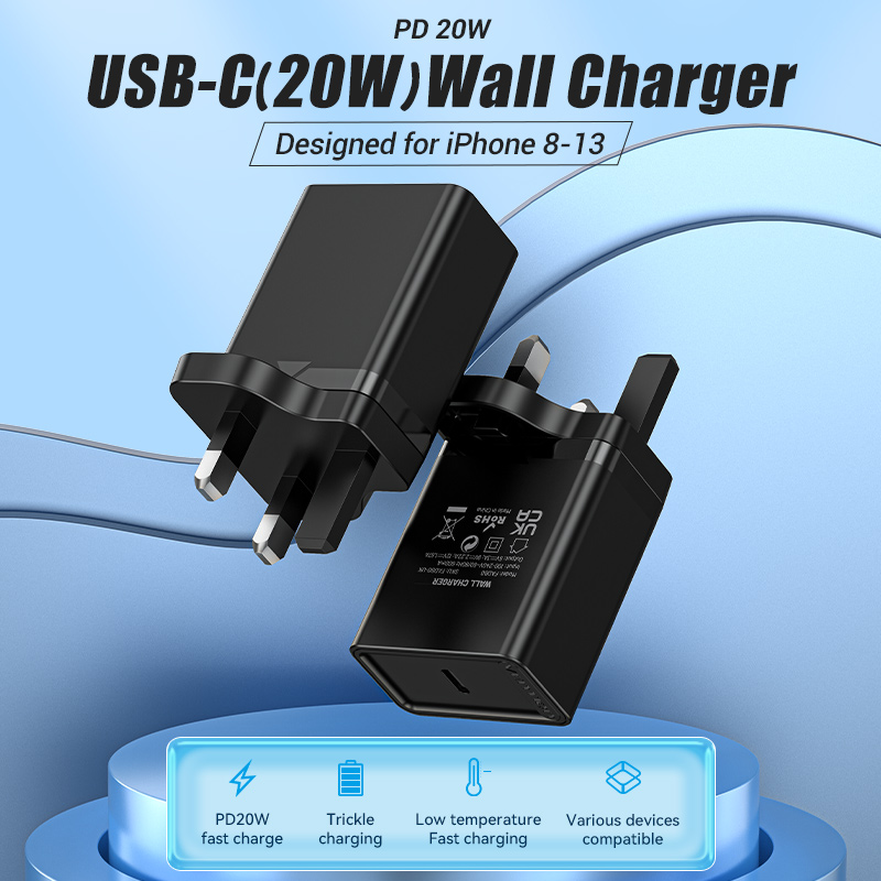 Vention Charger Wall 20W 1xUSBC Black FADB0-UK