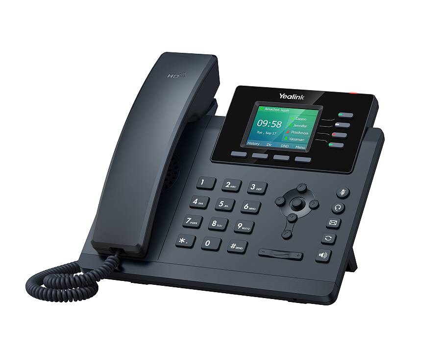 Yealink IP Phone Desktop PoE 2.4 Gigabit, Color Screen, USB & Wi-Fi T34W without Power Supply