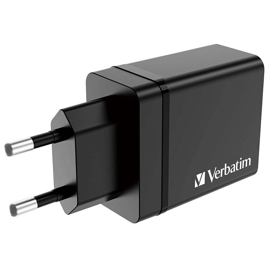 Verbatim Wall Charger 30W EU Plug 1 x USBC20W 3 x USBA CHR-30EU1 Black