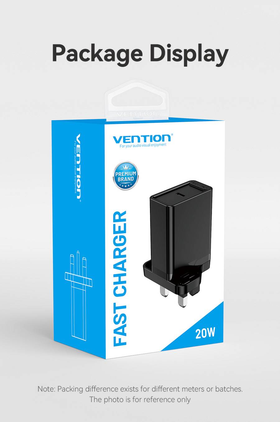 Vention Charger Wall 20W 1xUSBC Black FADB0-UK