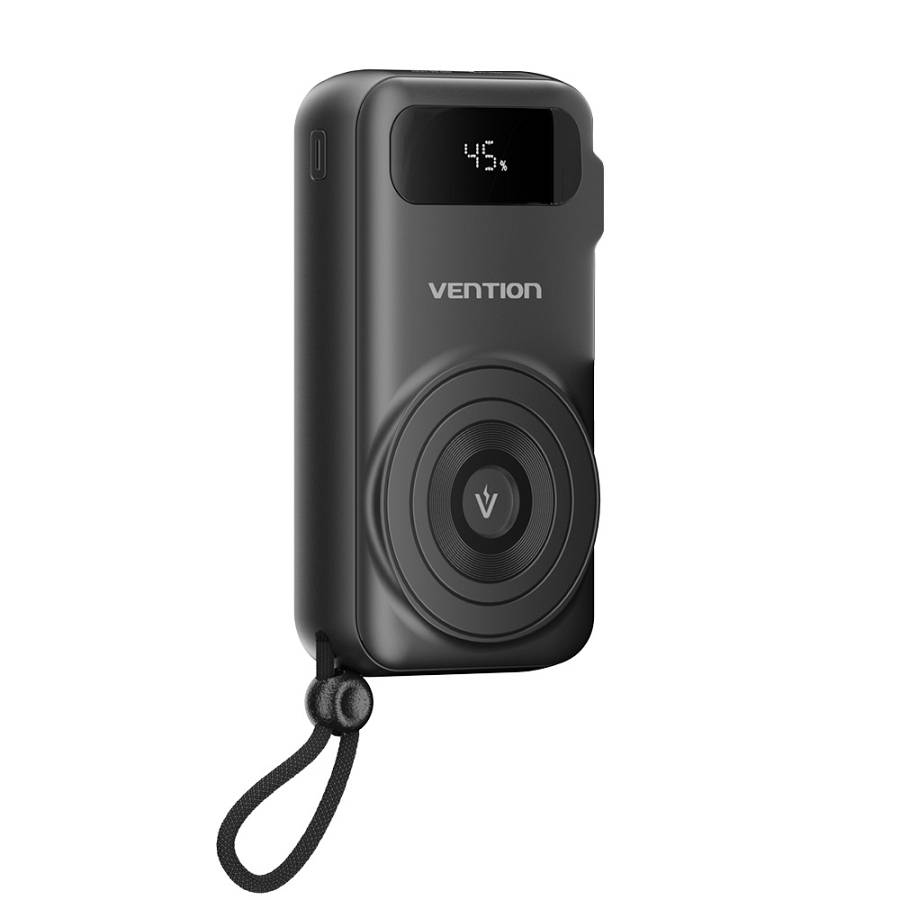 Vention Powerbank Wireless+Travel Charger 6in1 10000mAh Black FHXB0