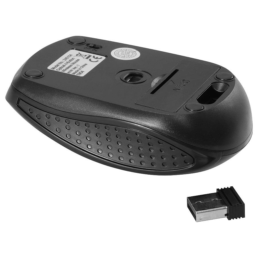 Equip Optische Maus kabellos USB Travel 4 Tasten R+L black