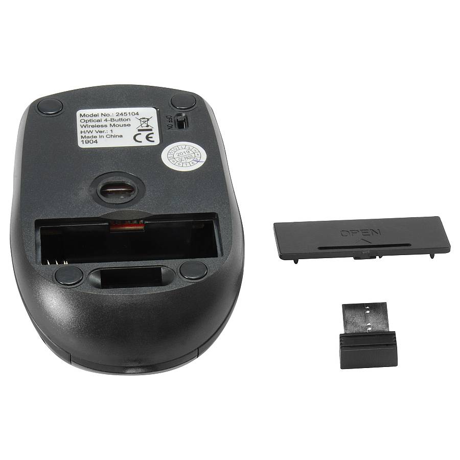 Equip Optische Maus kabellos USB Travel 4 Tasten R+L black